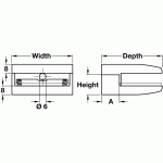 2 x Shelf Support Clamps, Stainless Finish, 8 - 10mm Glass